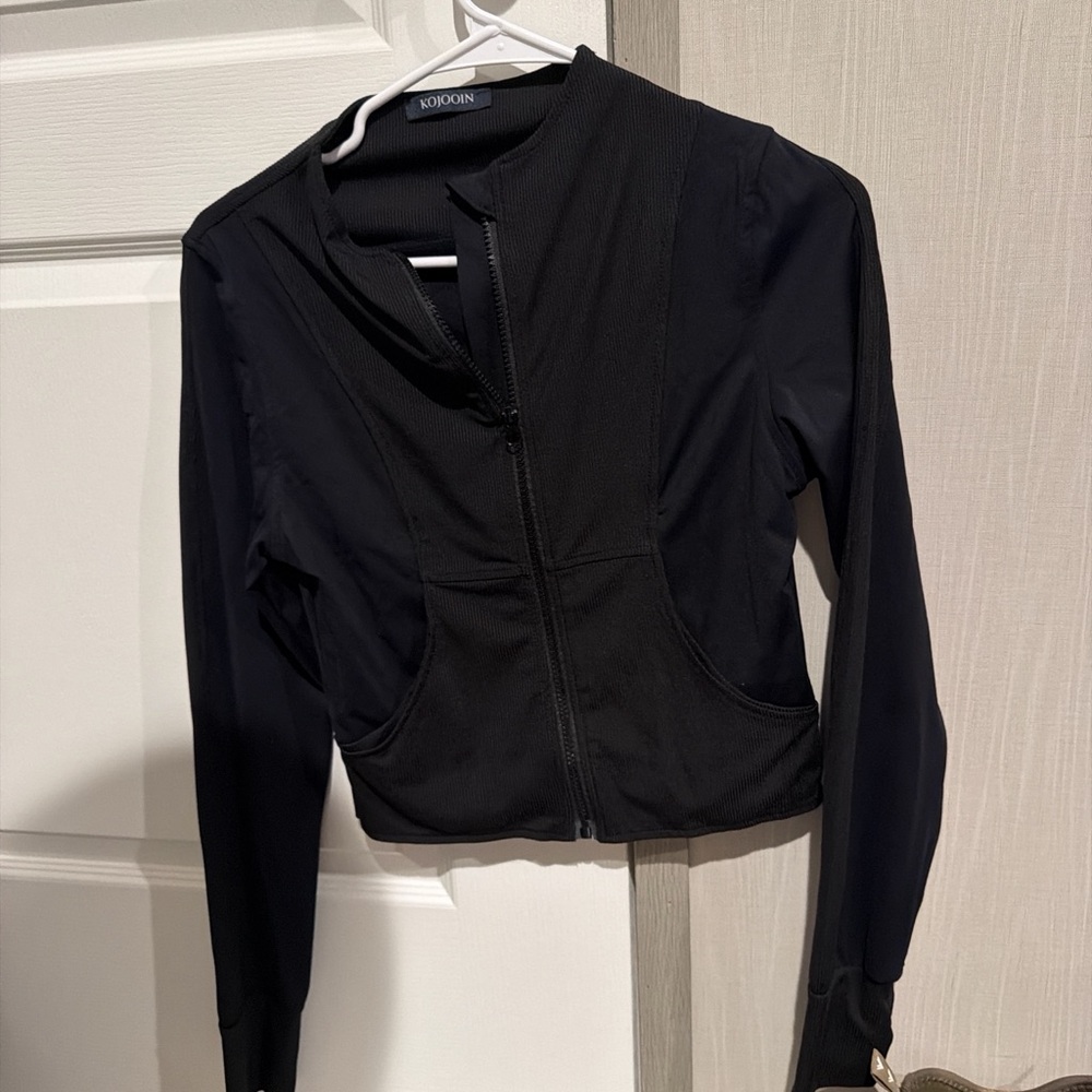 XOXO Women's Elegant Black Bomber Jacket